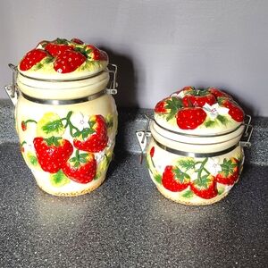 Vintage Strawberry canisters